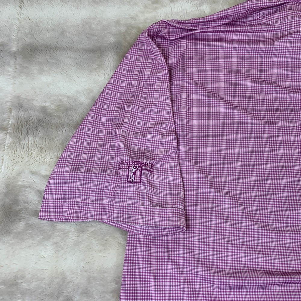 FootJoy Mens Golf Polo Shirt Bundle‎ Purple Solid & Micro Check Vanderbilt XL - Picture 8 of 13